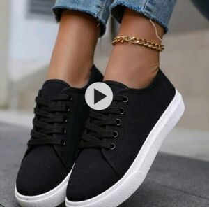 SHEIN Black and White Sneakers Classic Minimalist Design